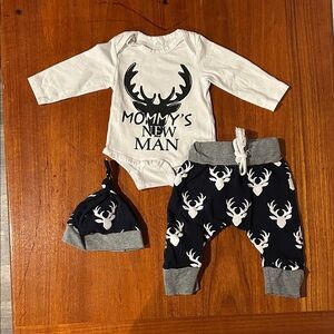 Baby Outfit with Antler Design